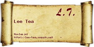 Lee Tea névjegykártya